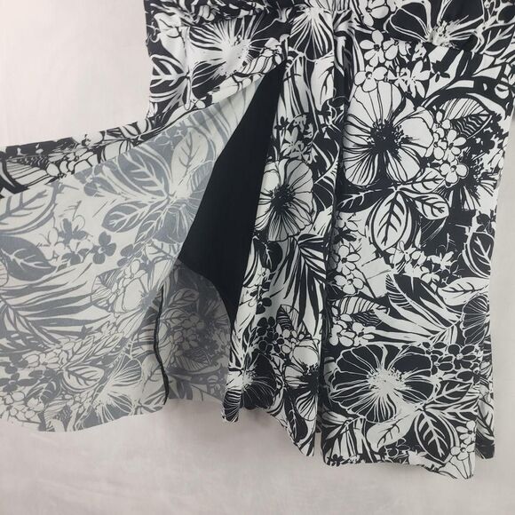 Swim Solutions Swimdress Womens 18W Black White Floral One Piece Tummy Control - Picture 8 of 16